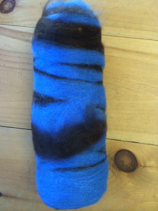 Premium Cria Hand Dyed Blue/Brown Varigated Roving