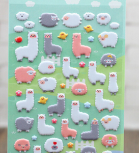 Alpaca & Sheep 3D Stickers