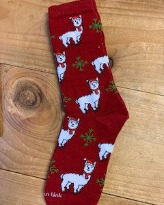 Red Alpaca Christmas Socks