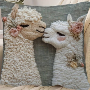 Alpaca Kisses Throw Pillow