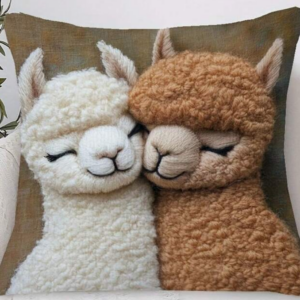 Alpaca Smiles Throw Pillow