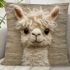 Alpaca Face Throw Pillow