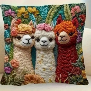 Alpacas &  Flowers Throw Pillow